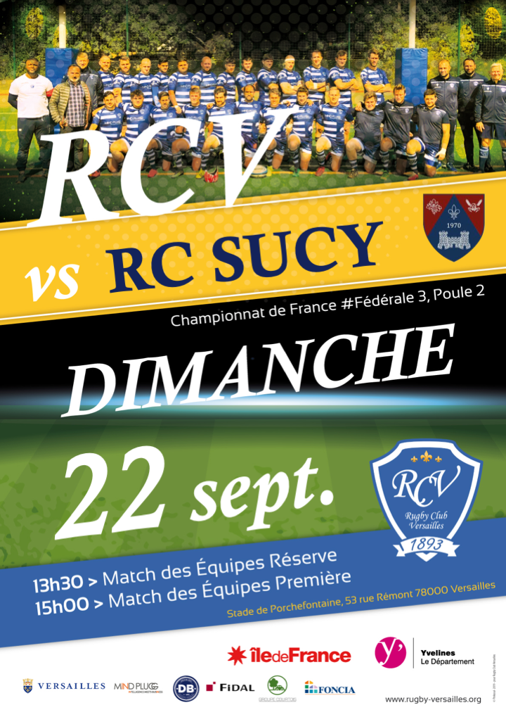 Le Rugby Club Versailles reçoit le RC Sucy, Fédérale 3 Poule 2