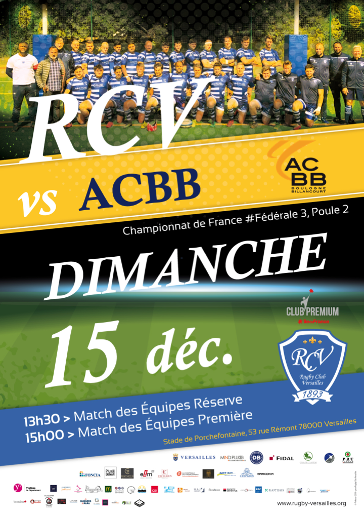 Le rugby Club Versailles reçoit l'ACBB Rugby